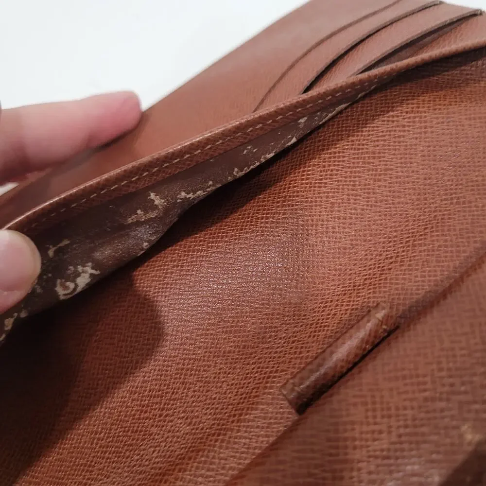 Louis‎ Vuitton Monogram Porte Tresor Long Wallet Trifold Envelope Brown Vintage